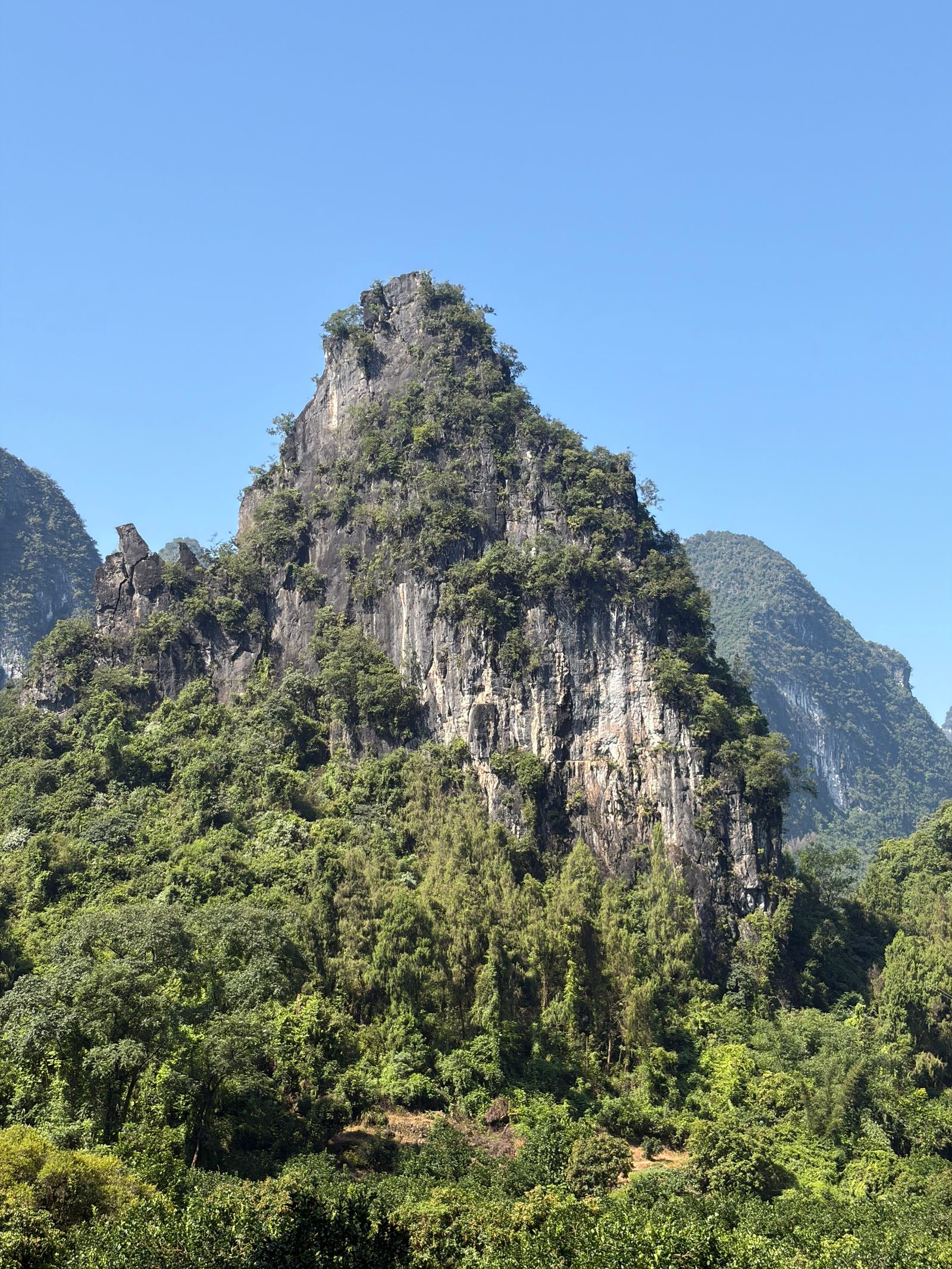 A karst peak near Yangshuo, in the landscape around Moon Hill