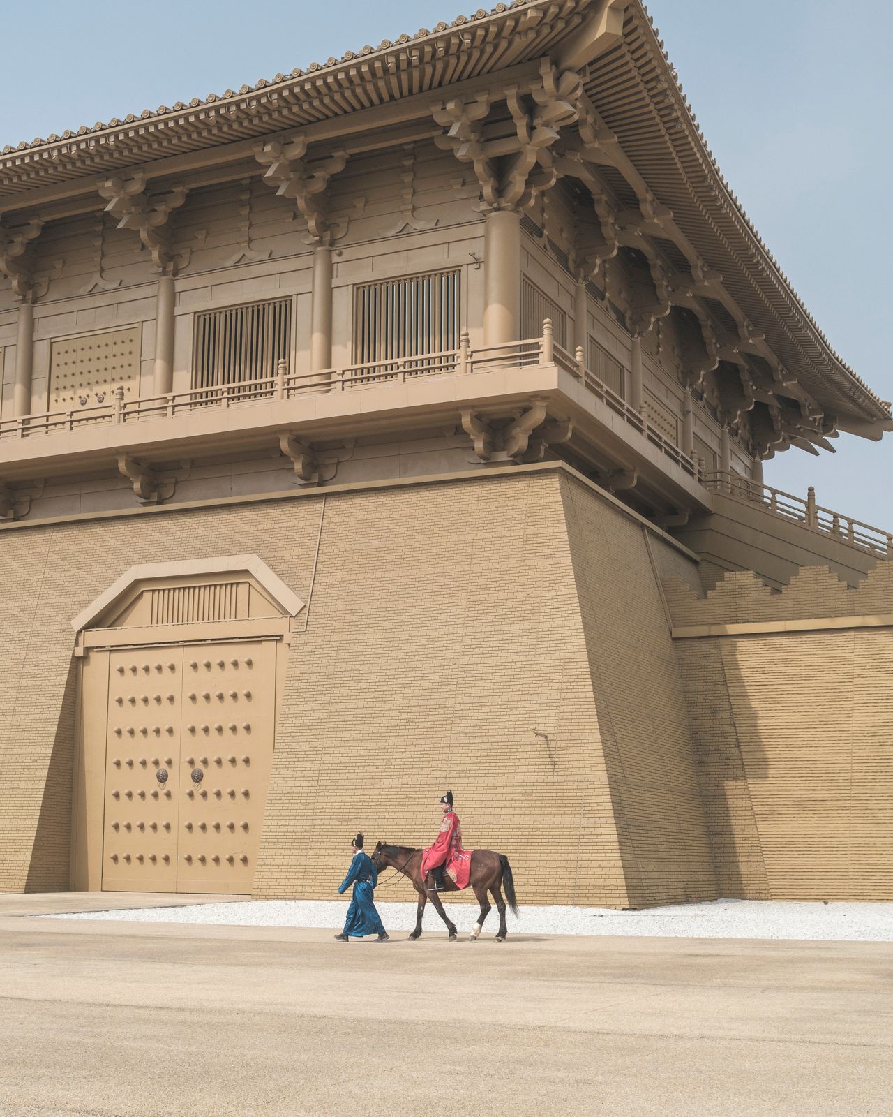 A traditional Chinese palace hall at Huaqing