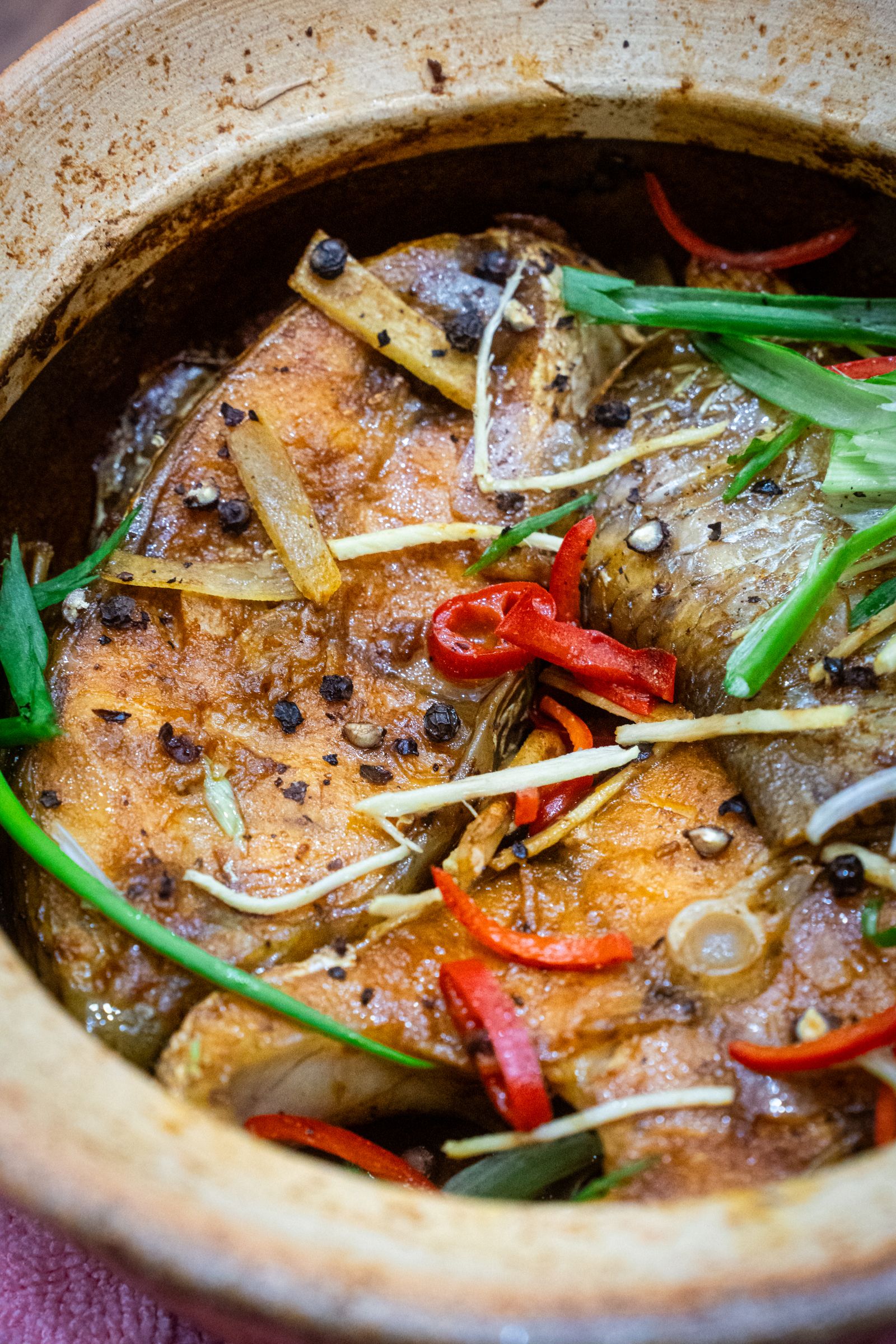 A clay-pot braised fish dish
