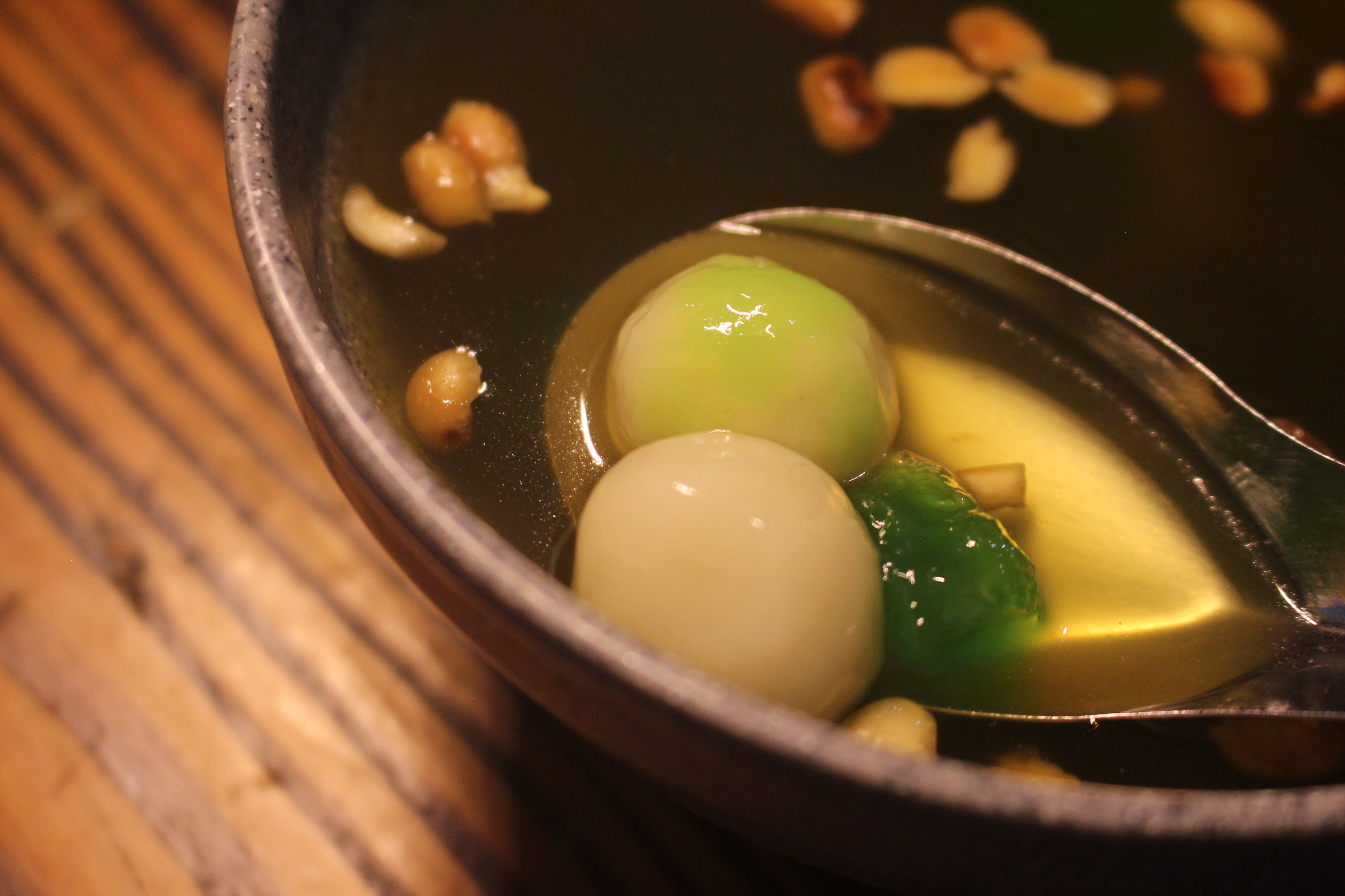 A bowl of sweet peanut soup