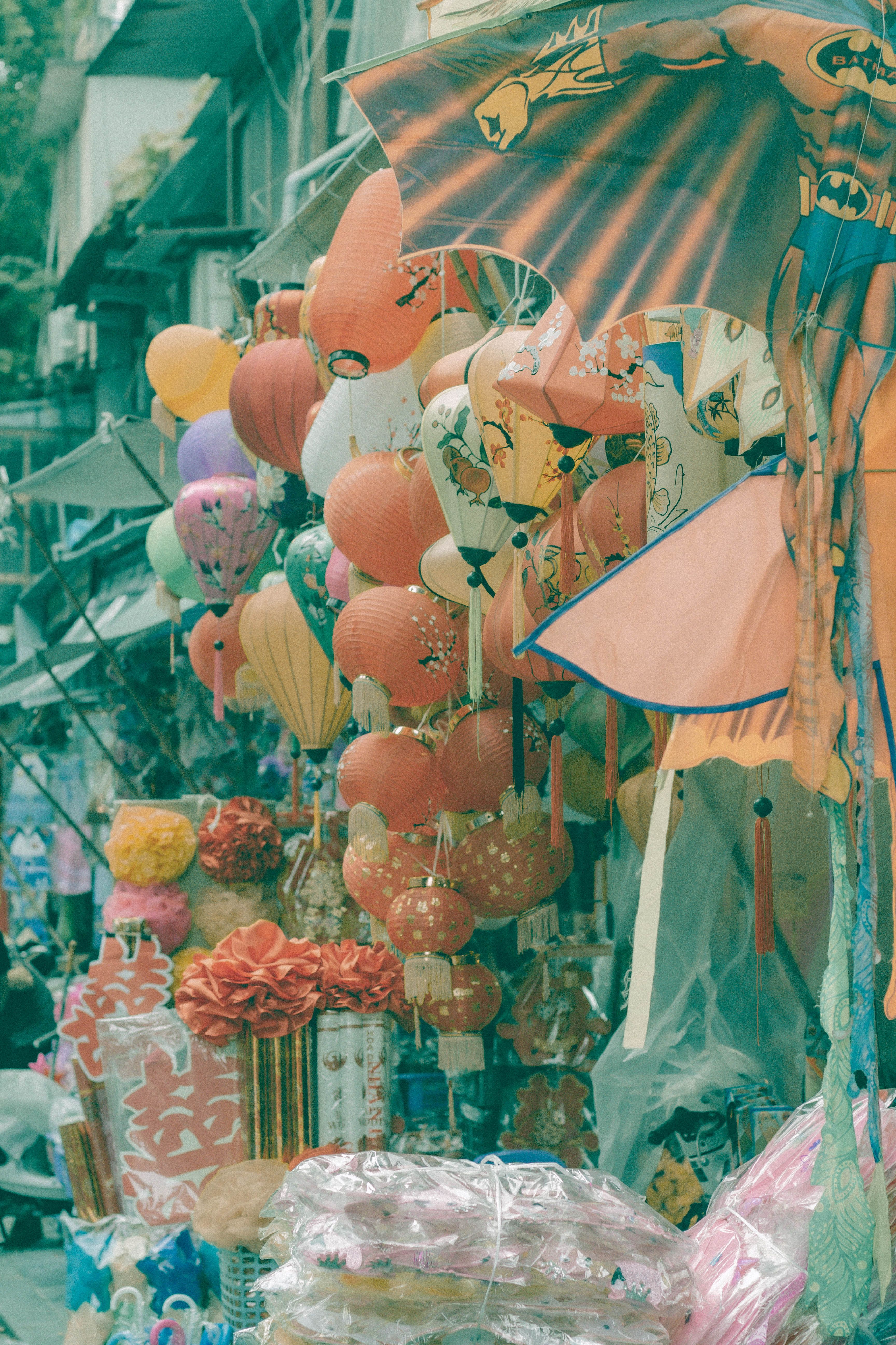 Decorative traditional lanterns in a Chinese city